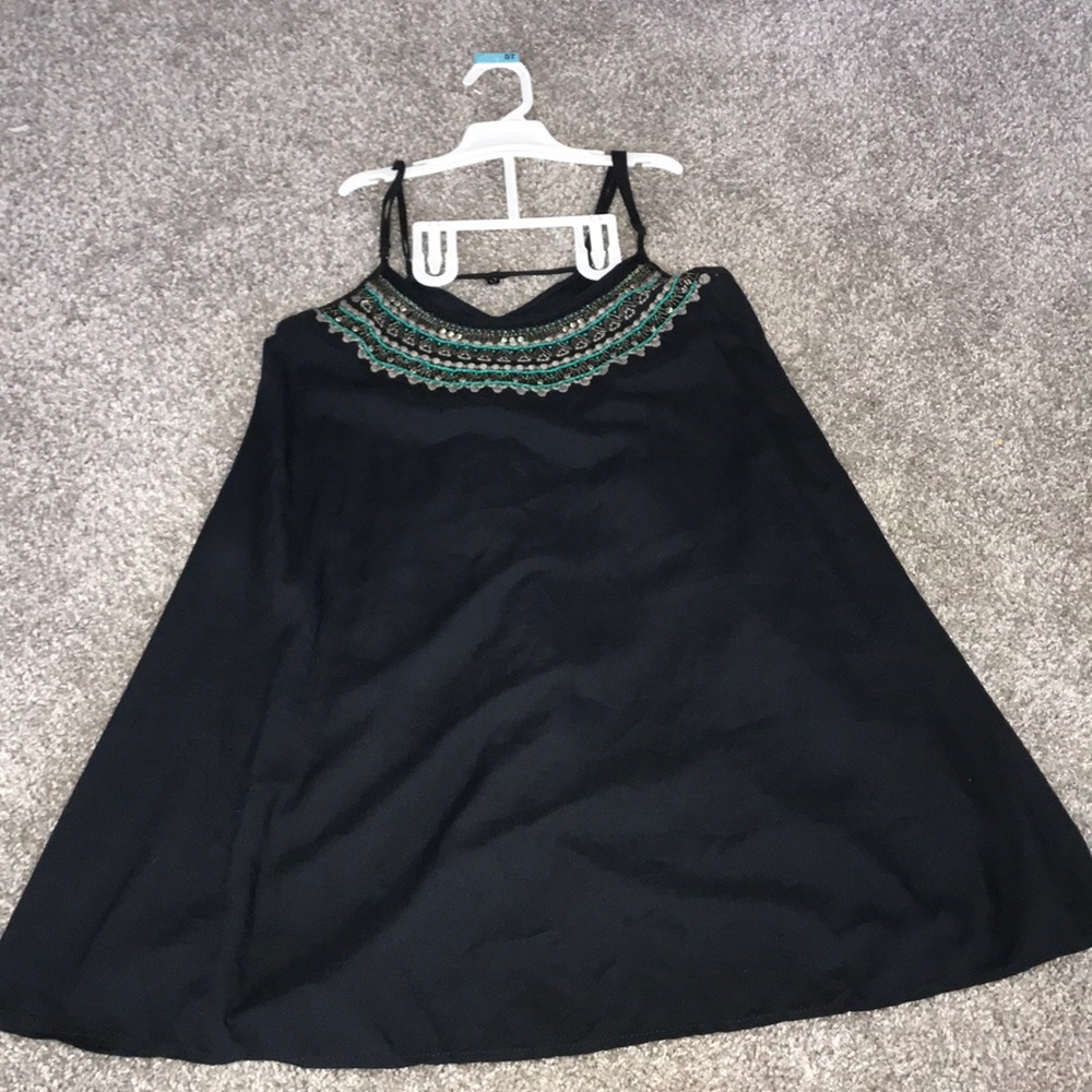 XS American Eagle navy sleeveless beaded sundress